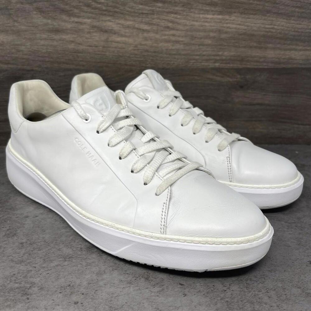 Cole Haan White Leather Men's Sneakers - Picture 4 of 11